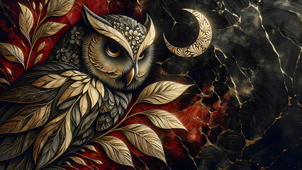 The Owl and the Crescent Moon