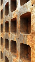 Rusty metal grid wall texture background