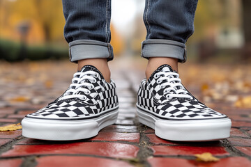 Plaid black and white Sneakers
