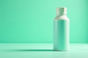 summer jar with sunscreen cream mint background