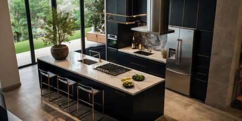 Modern Luxury Kitchen Island With Marble Countertops