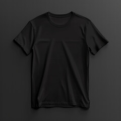 Black T-Shirt Mockup on Dark Background