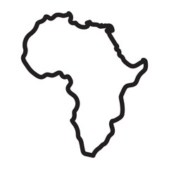 africa map icon Thin line illustration © Krupal