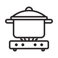 Burner Gas Stove icon Thin line illustration