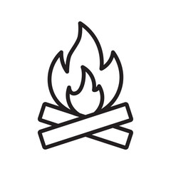 Campfire icon Thin line illustration