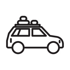 camping car icon Thin line illustration