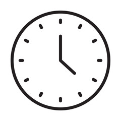 Clock icon Thin line illustration