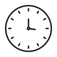 Clock time icon Thin line illustration