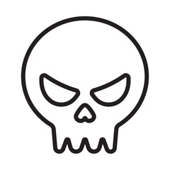 Evil skull icon Thin line illustration