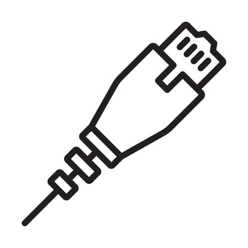 ethernet cable plug icon Thin line illustration