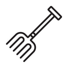 Garden fork icon Thin line illustration
