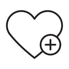 Obraz premium Heart plus icon Thin line illustration