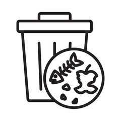 Leftovers Disposal icon Thin line illustration