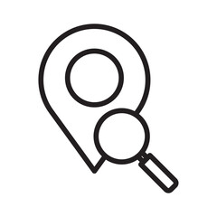 Location search icon Thin line illustration