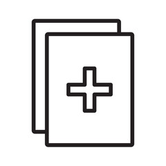 medical clipboard form icon Thin line illustration