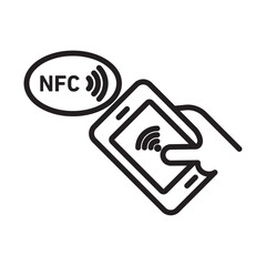 NFC wireless payment icon Thin line illustration