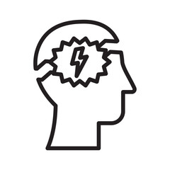 Nervous breakdown icon Thin line illustration