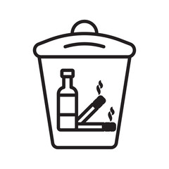Quitting bad habits icon Thin line illustration