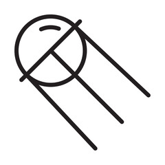Satellite apparatus icon Thin line illustration
