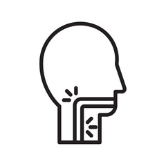 Sore throat icon Thin line illustration