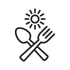 Sunrise Breakfast Icon Thin line illustration
