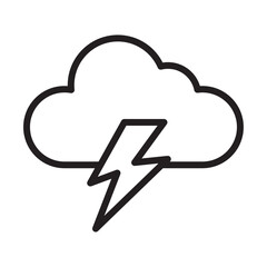 Thunder lightning icon Thin line illustration