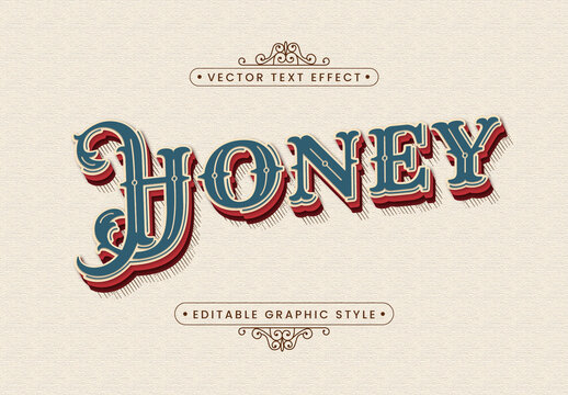 Vintage Ornamental Embossed Retro Text Effect