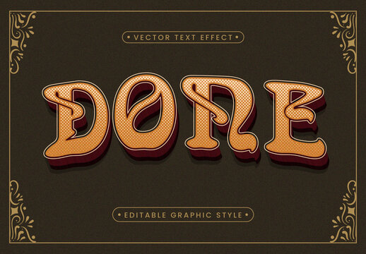 Brown And Orange Retro Font Western Vintage Typography Text Effect