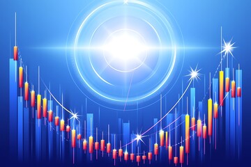 Growing Stock Chart, Digital Interface, Abstract Background
