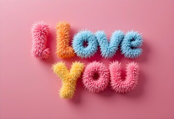 I Love You 4k pink background