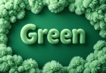 Exploring green elegant text plush abstract background