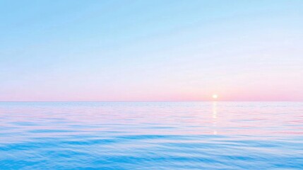 Obraz premium Pastel Sunrise over Calm Ocean; Peaceful Horizon; Background for Calmness; Relaxation; Peaceful Scenery; Inspiring Ambiance