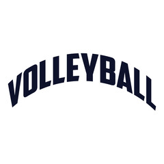 volleyball text on white background.