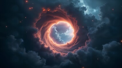 Obraz premium Cosmic Maelstrom with Surreal Stargate