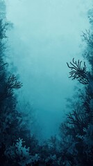 An illustrated underwater scene depicting various coral formations