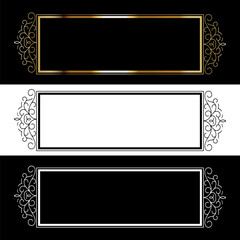 Rectangular frame with beautiful pattern set