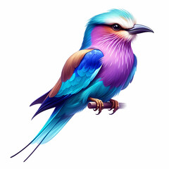 Fototapeta premium lilac breasted roller bird image on white background