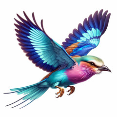 Fototapeta premium lilac breasted roller bird image on white background