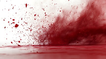 Red explosion on white background