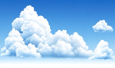 Naklejka premium Soft White Clouds Against a Clear Blue Sky Offering Calm and Tranquil Natural Scenic Background for Freshness and Serenity