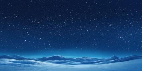 Fototapeta premium Starry night sky illuminates a snowy mountain landscape beautifully