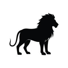 black lion vector illustration