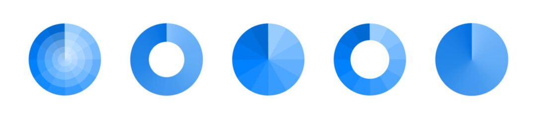 Blue color wheel palette. Round color palette. Blue gradient circle. Blue color wheel vector illustration.