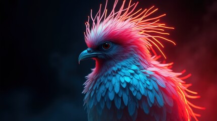 Fototapeta premium Neon Bird Portrait