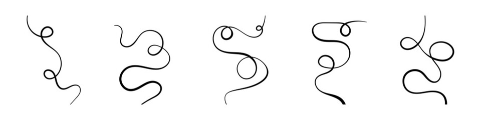 Wave lines. Abstract line shapes. Abstract lines set. Vawy lines vector illustration. Minimal Line shapes.