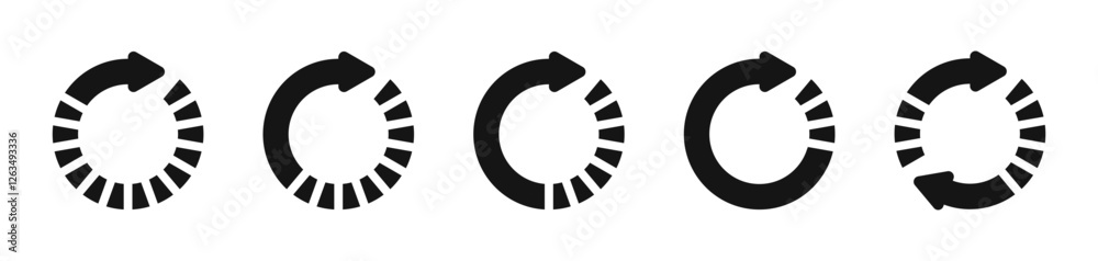 Poster set of circle arrows. vector set of circle arrows. rotation arrow, refresh, reload, load, circular a