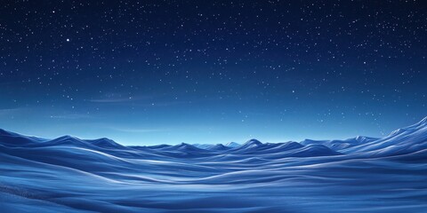 Obraz premium A serene snowy landscape glistens under a starry night sky