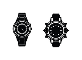 wrist watch vector illustration silhouette design