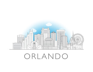 Orlando Florida skyline cityscape vector illustration