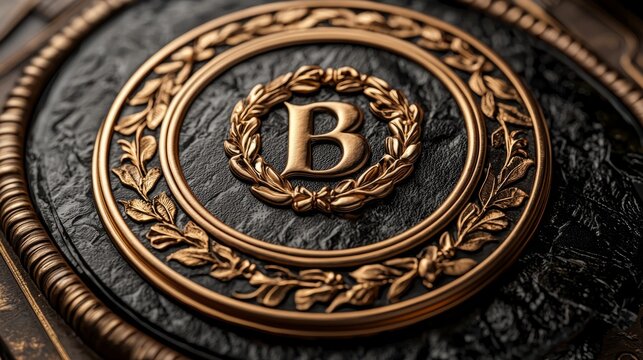 A professional and sophisticated badge for a luxury brand, featuring a monogram design in a gold circle, with sleek, elegant typography in a minimalist style